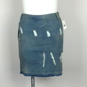 THRILL BRAND LIGHT  BLUE DENIM JEAN MINI SKIRT NWT